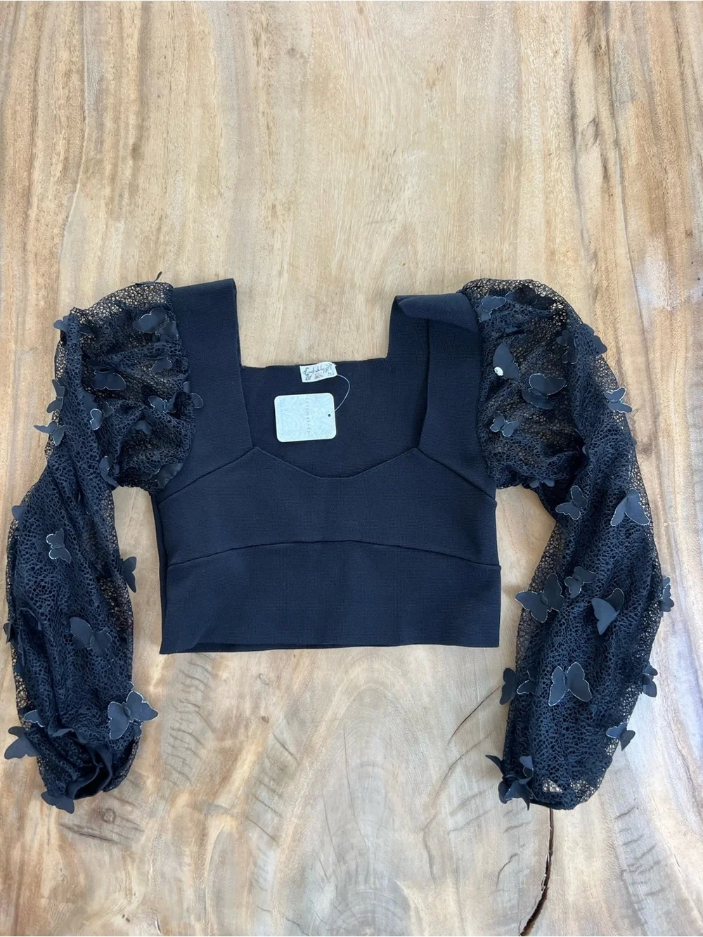 NWT Black Free People Butterly Sleeve Top